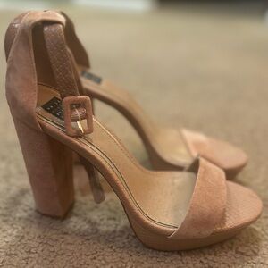 White House Black Market Tan Suede Heels